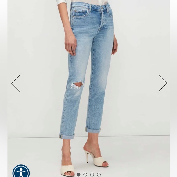 7 FOR ALL MANKIND “Luxe Vintage Josefina” Light Denim Distressed Jeans NWT!! - Picture 2 of 15